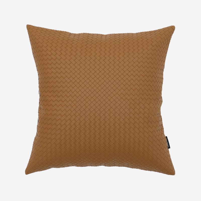 Braided Leather Throw Pillow Cover & Insert - HomeCozify