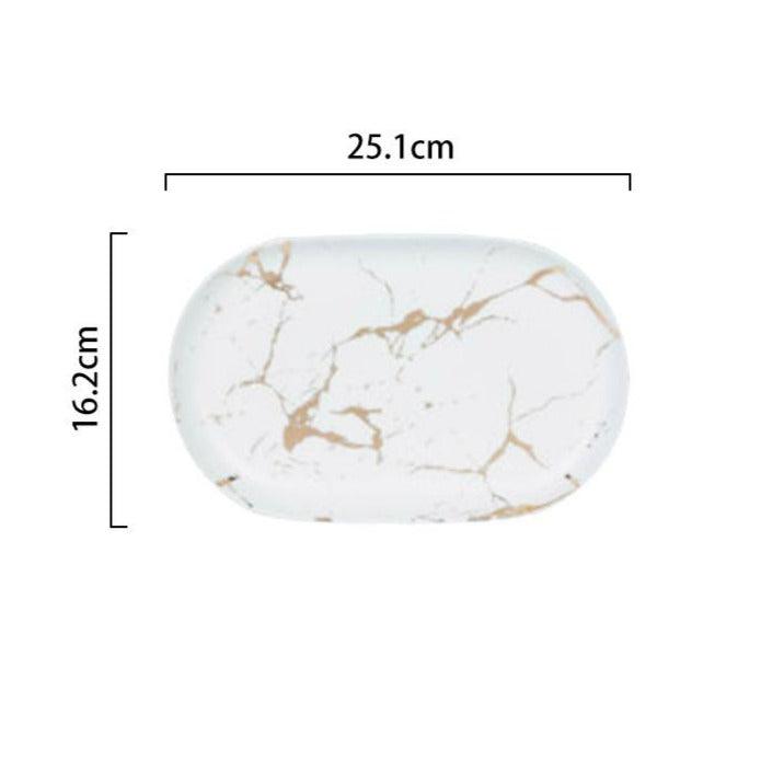 Camila Marble Ceramic Sushi Plate - HomeCozify