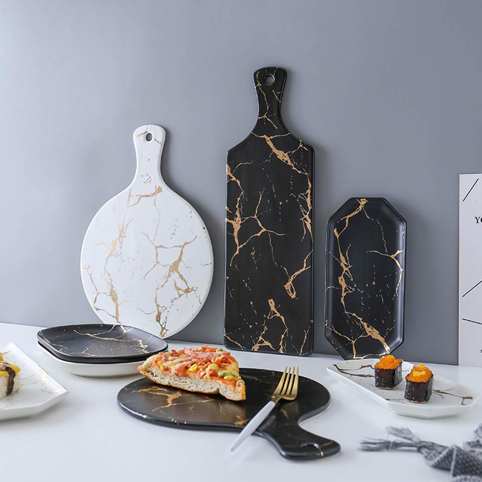 Camila Marble Ceramic Sushi Plate - HomeCozify