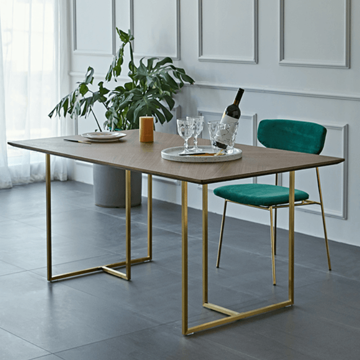 Demetrio Herringbone Dining Table - HomeCozify