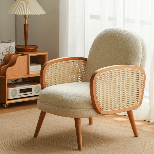 Ela Rattan Arm Lounge Chair - HomeCozify