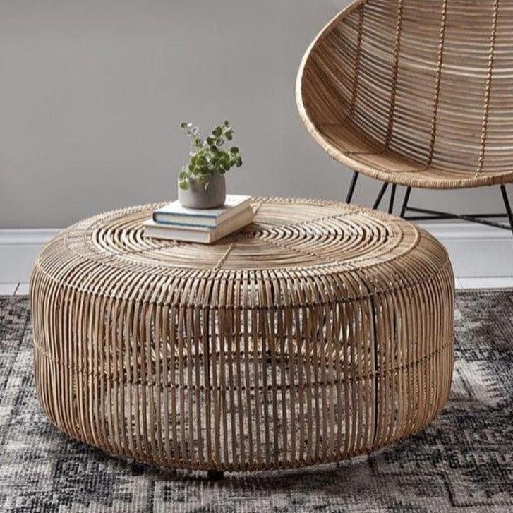 Enzo Hand-woven Rattan Coffee Table - HomeCozify