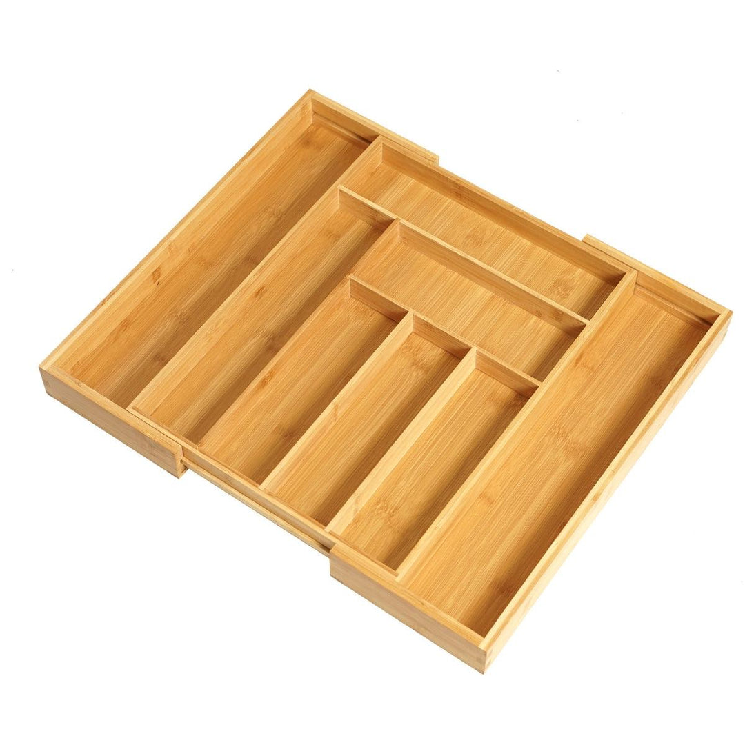 Extendible Bamboo kitchen drawer organizer - HomeCozify