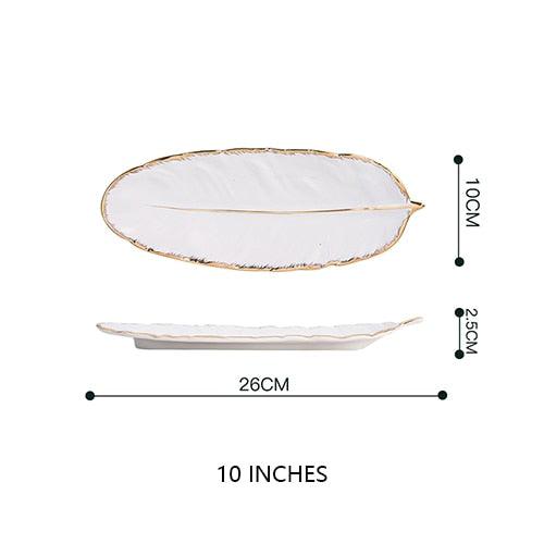 Feather Shape Ceramic Plate - HomeCozify