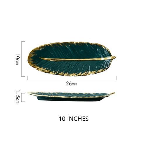 Feather Shape Ceramic Plate - HomeCozify