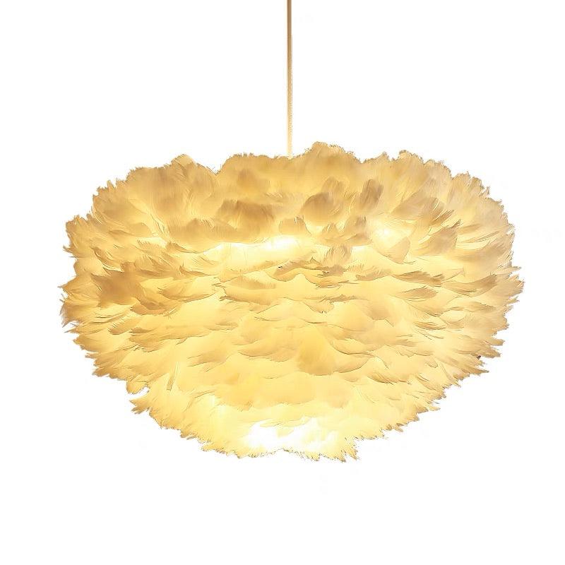 Fendi Unique Geometric Pendant with Feather Accents - HomeCozify