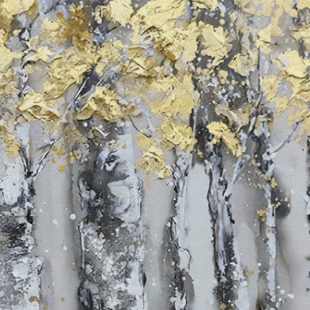 Golden Canopy Oil Painting - HomeCozify