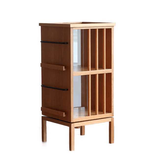 Gorana Rotating Wood Bookcase - HomeCozify