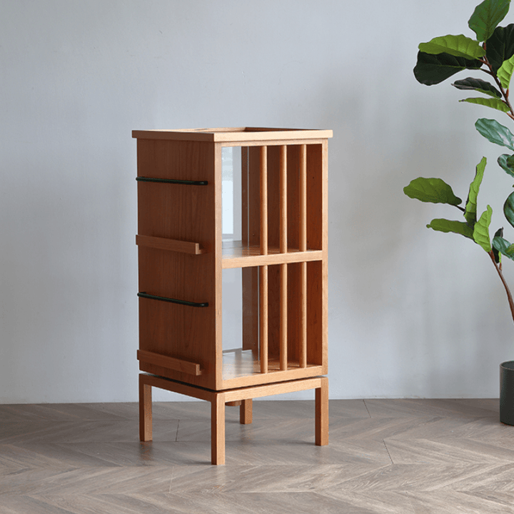 Gorana Rotating Wood Bookcase - HomeCozify