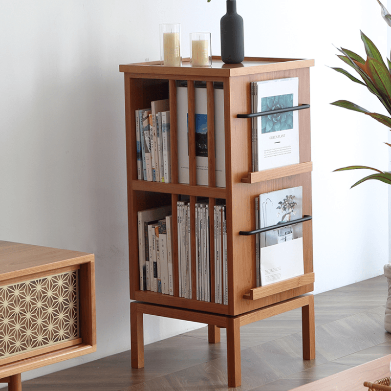 Gorana Rotating Wood Bookcase - HomeCozify