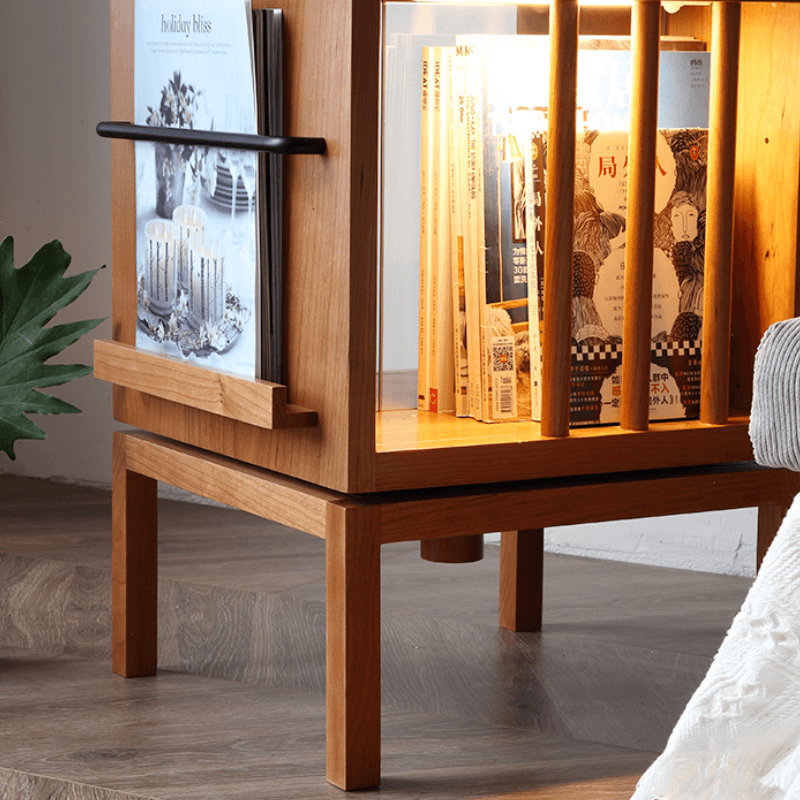 Gorana Rotating Wood Bookcase - HomeCozify