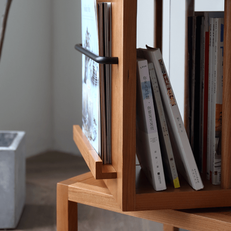 Gorana Rotating Wood Bookcase - HomeCozify