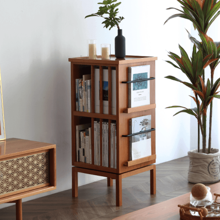 Gorana Rotating Wood Bookcase - HomeCozify