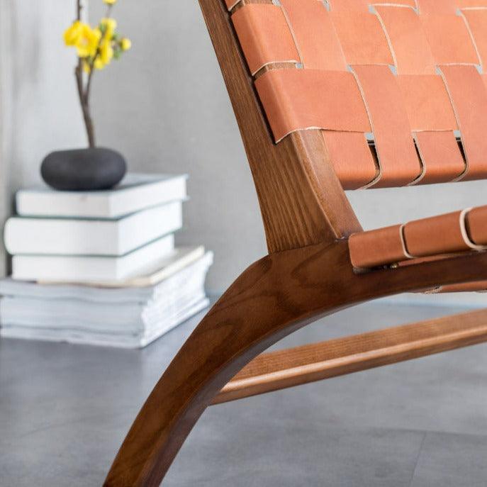 Ivana Leather Folding Chair - HomeCozify