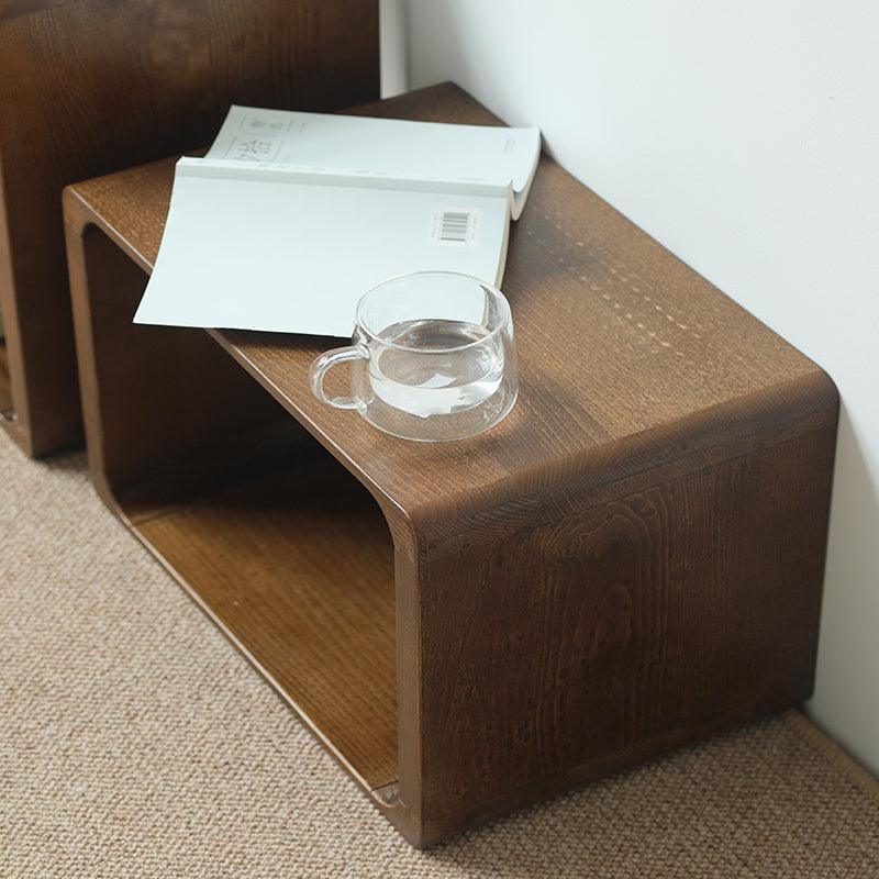 Kari Solid Wood Storage End Table - HomeCozify