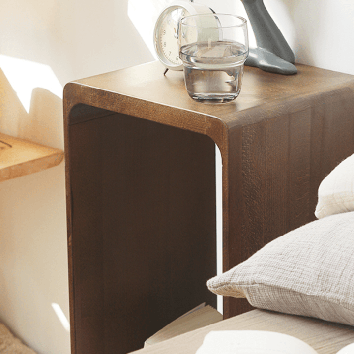 Kari Solid Wood Storage End Table - HomeCozify