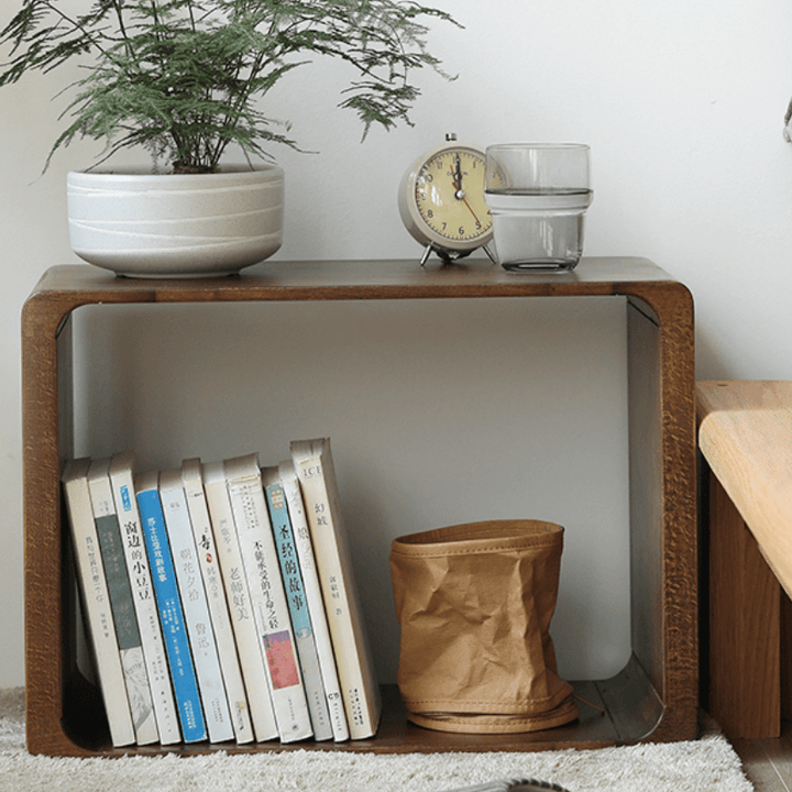 Kari Solid Wood Storage End Table - HomeCozify