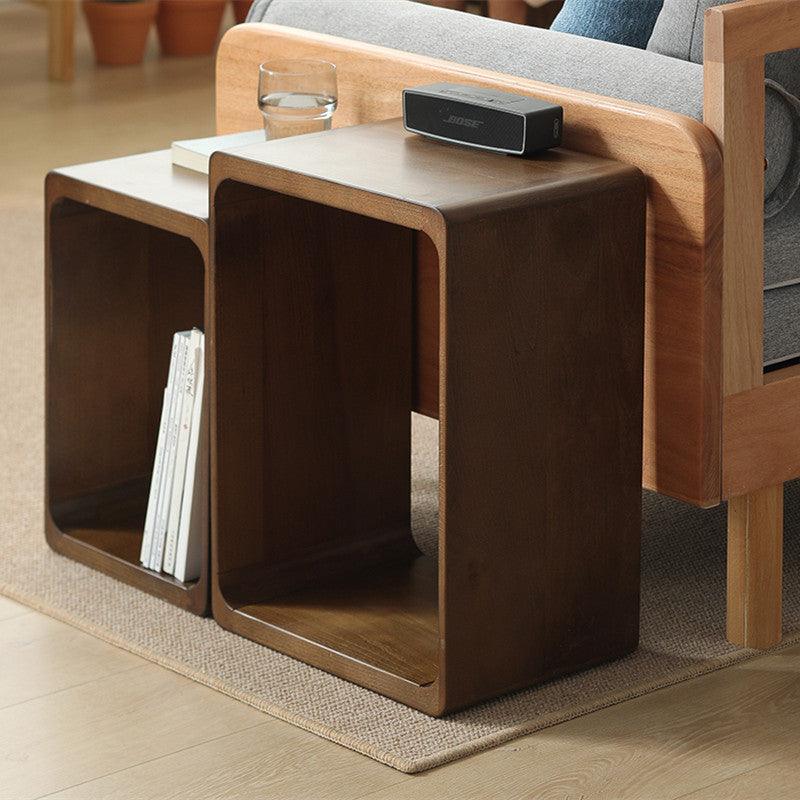 Kari Solid Wood Storage End Table - HomeCozify