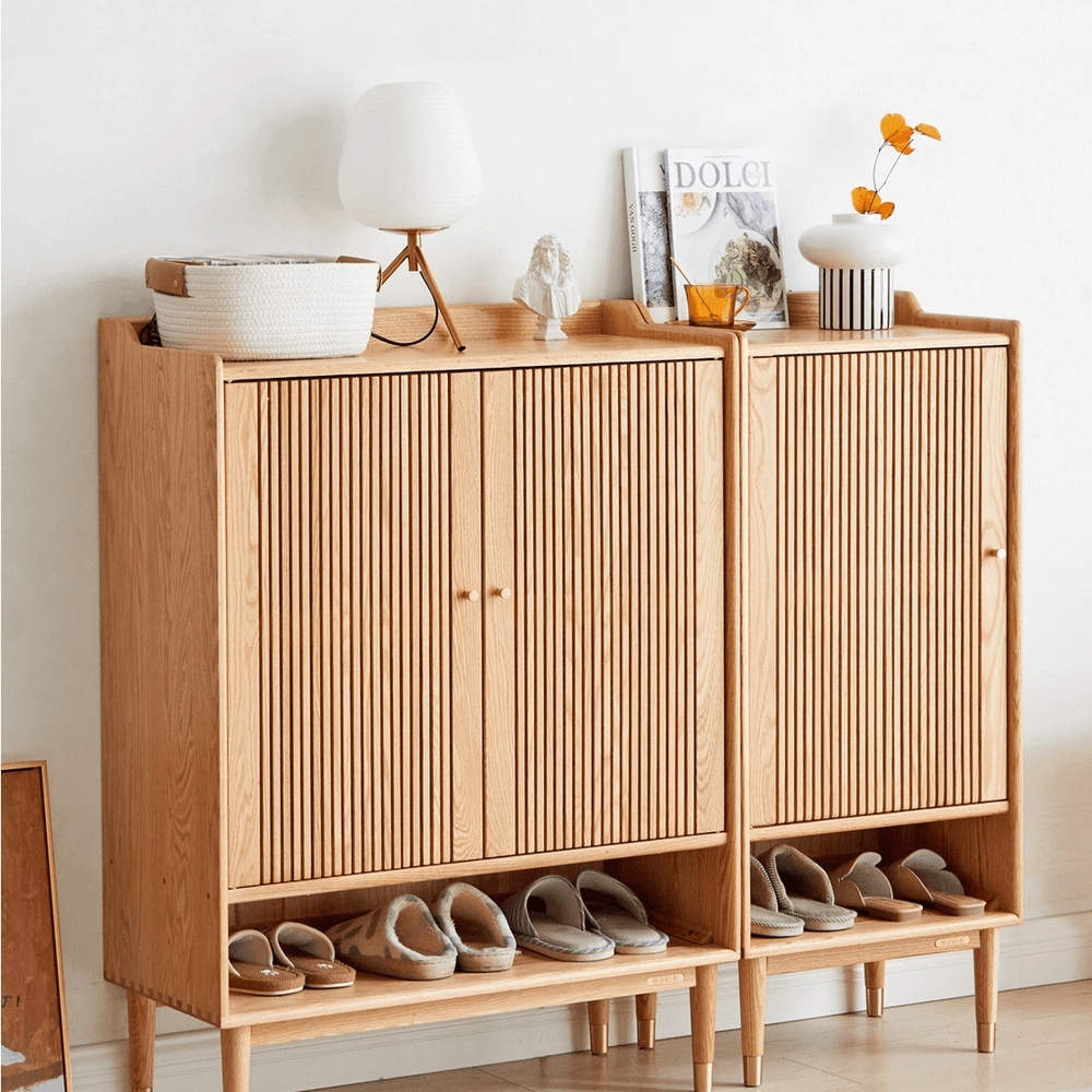 Lauren Solid Wood Shoe Cabinet - HomeCozify