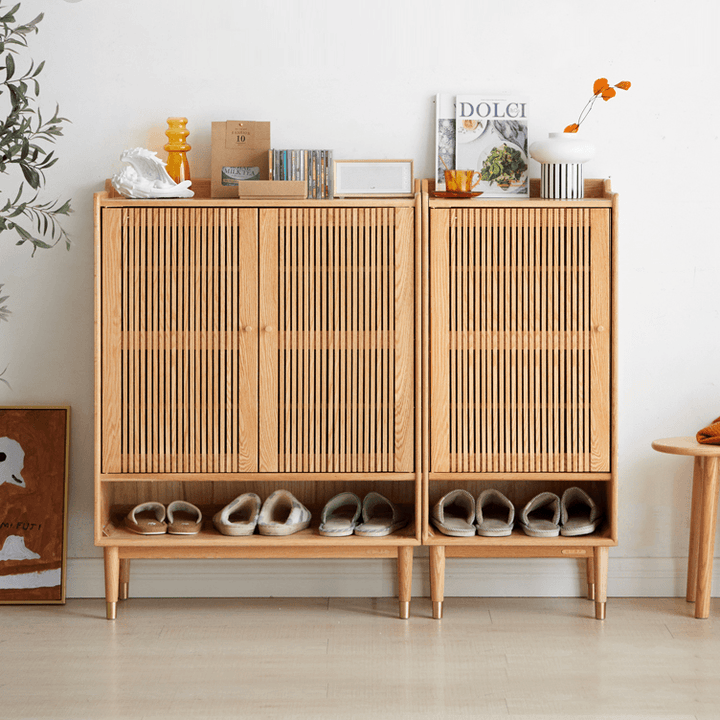 Lauren Solid Wood Shoe Cabinet - HomeCozify