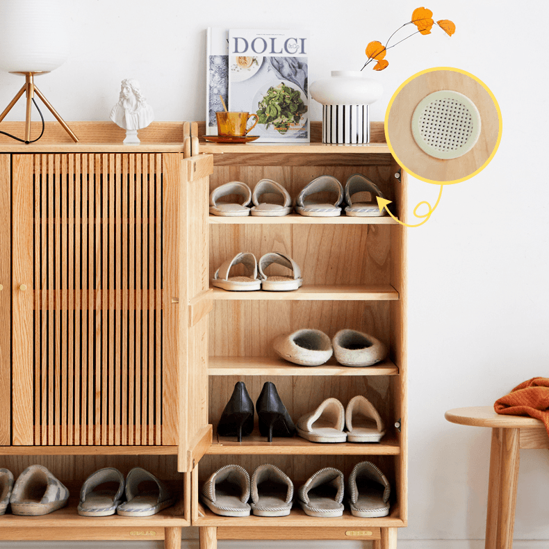 Lauren Solid Wood Shoe Cabinet - HomeCozify