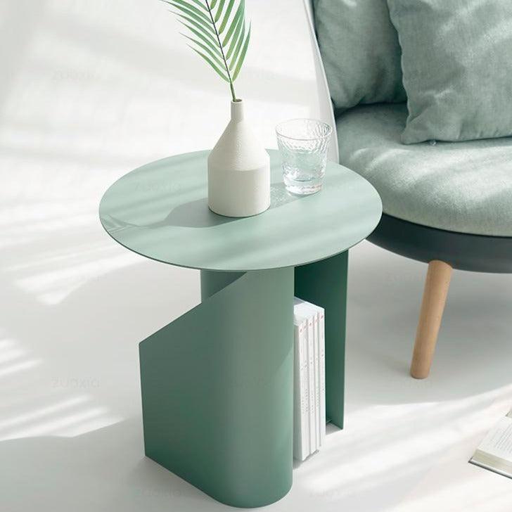 Metal Pedestal End Table with Storage - HomeCozify