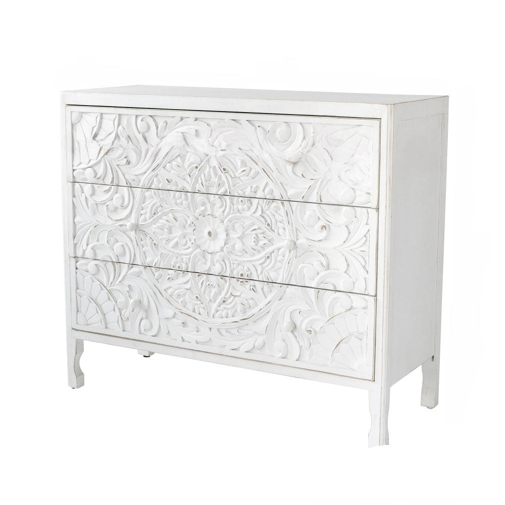 Nastali Hand Carved 3 Drawer Dresser - HomeCozify