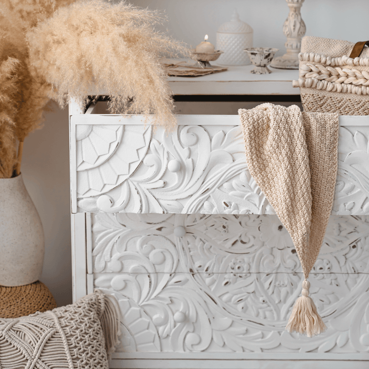 Nastali Hand Carved 3 Drawer Dresser - HomeCozify