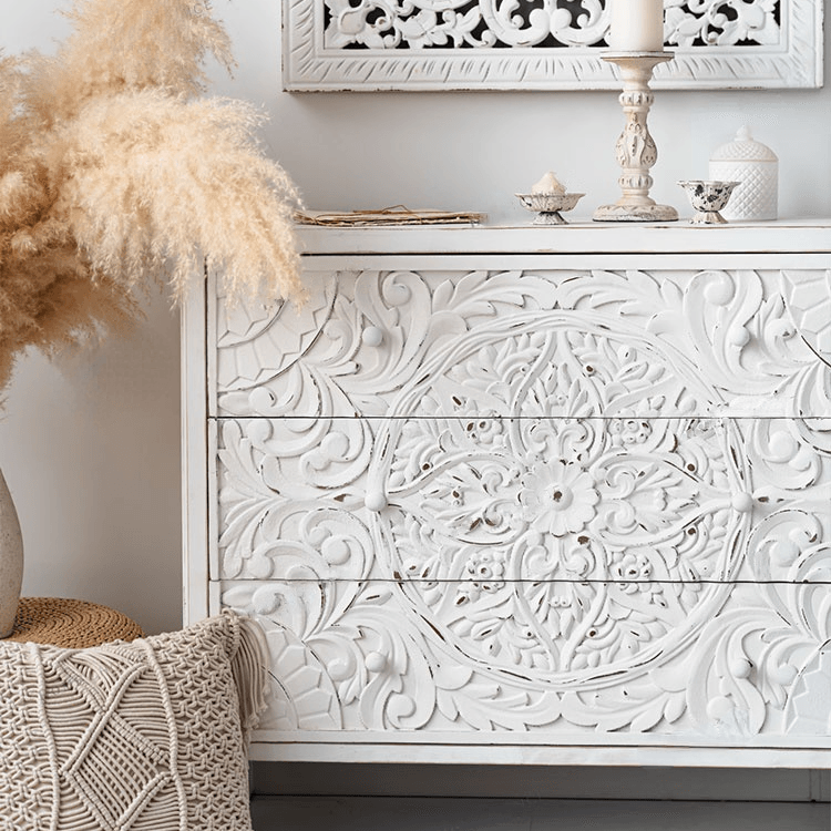 Nastali Hand Carved 3 Drawer Dresser - HomeCozify