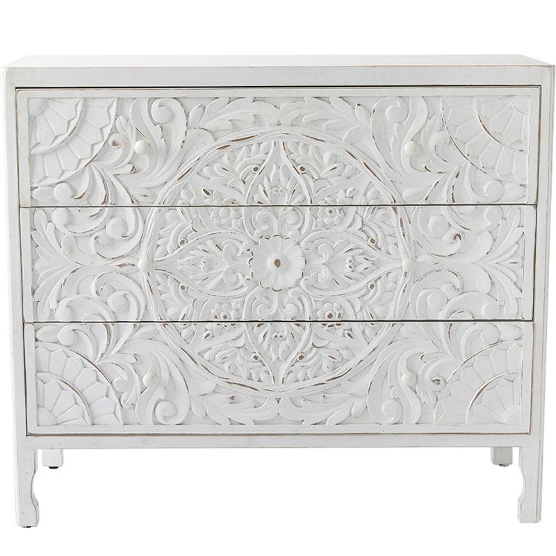 Nastali Hand Carved 3 Drawer Dresser - HomeCozify