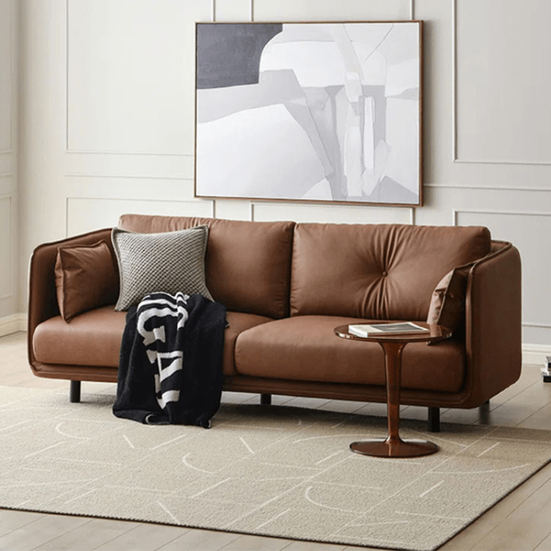 Petero Faux Leather Square Arm Sofa - HomeCozify