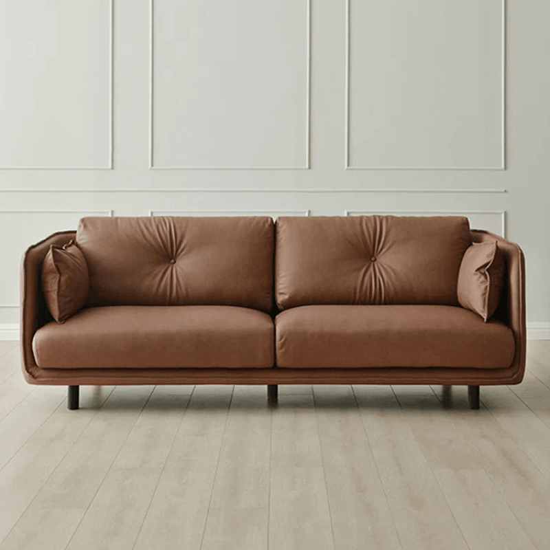 Petero Faux Leather Square Arm Sofa - HomeCozify