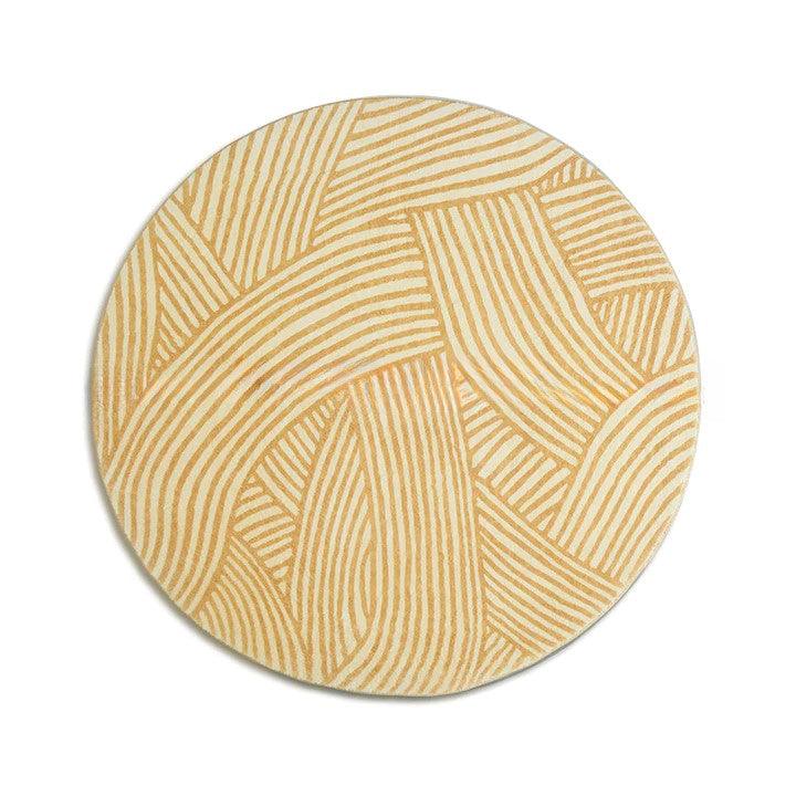 Round Geometric Yellow Area Rug - HomeCozify