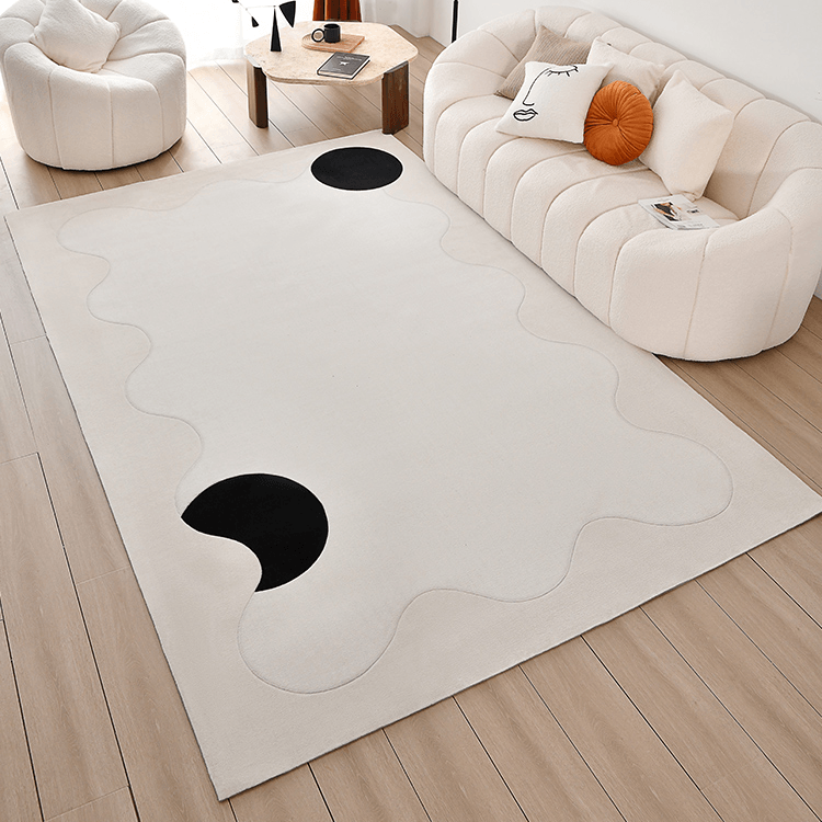 Ula Black/White Geometric Carpet - HomeCozify