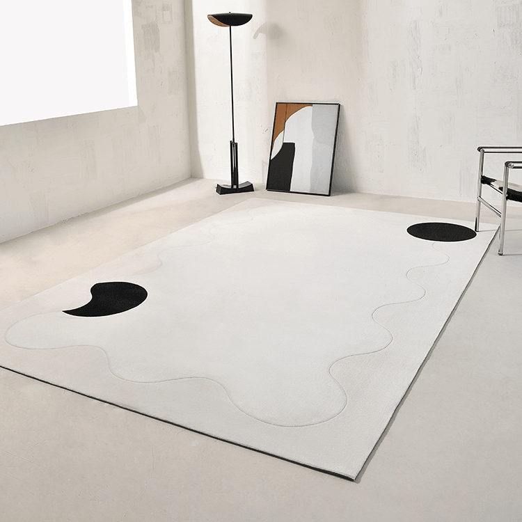 Ula Black/White Geometric Carpet - HomeCozify