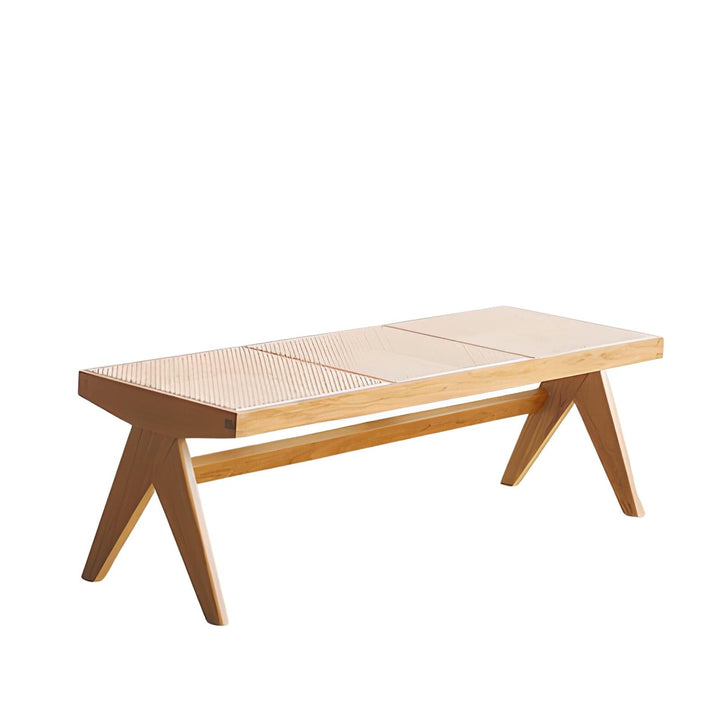 Uros Rattan Bench & Ottoman - HomeCozify