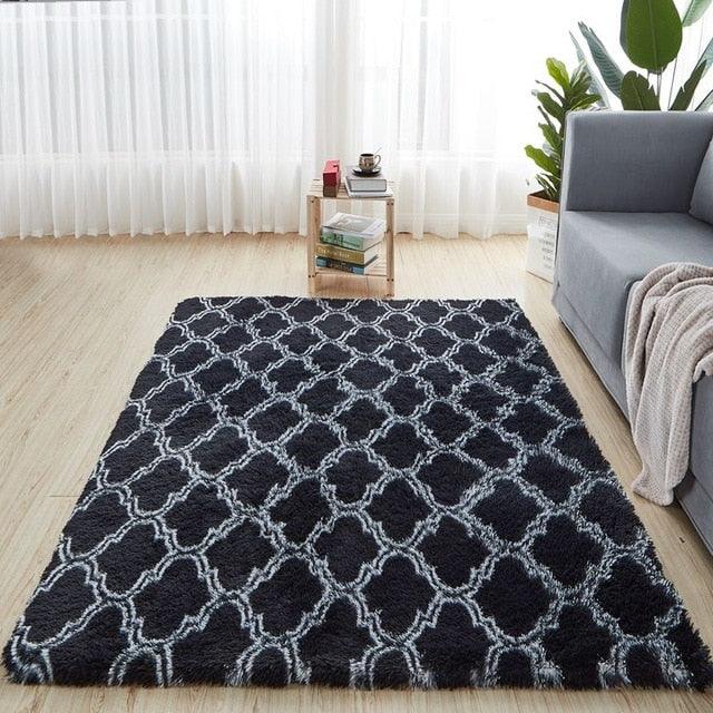 Victoriya Navy Shag Rugs - HomeCozify