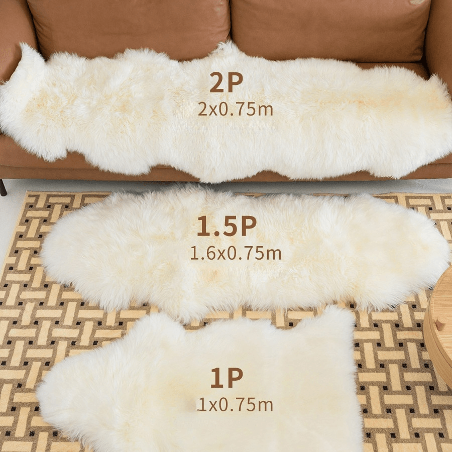 White Area Wool High Pile Rug - HomeCozify