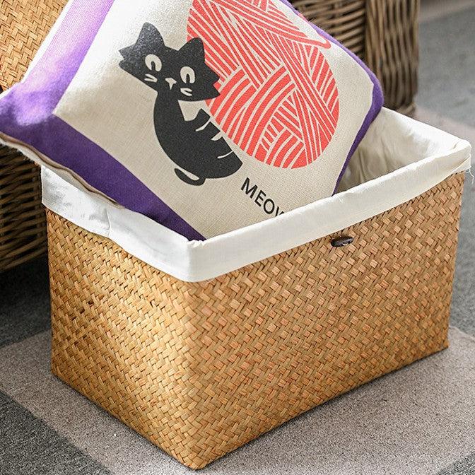 Xenia Seagrass Storage Basket - HomeCozify