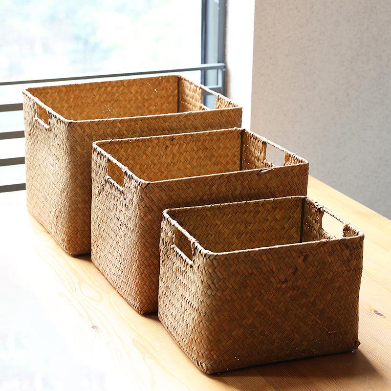 Xenia Seagrass Storage Basket - HomeCozify