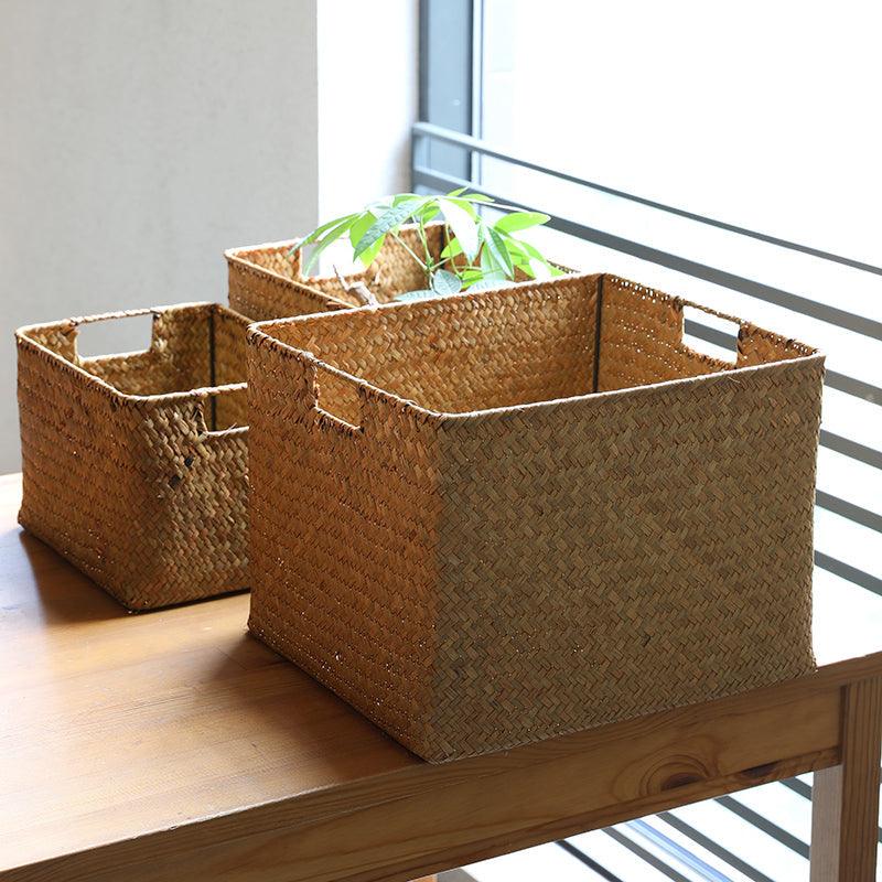 Xenia Seagrass Storage Basket - HomeCozify