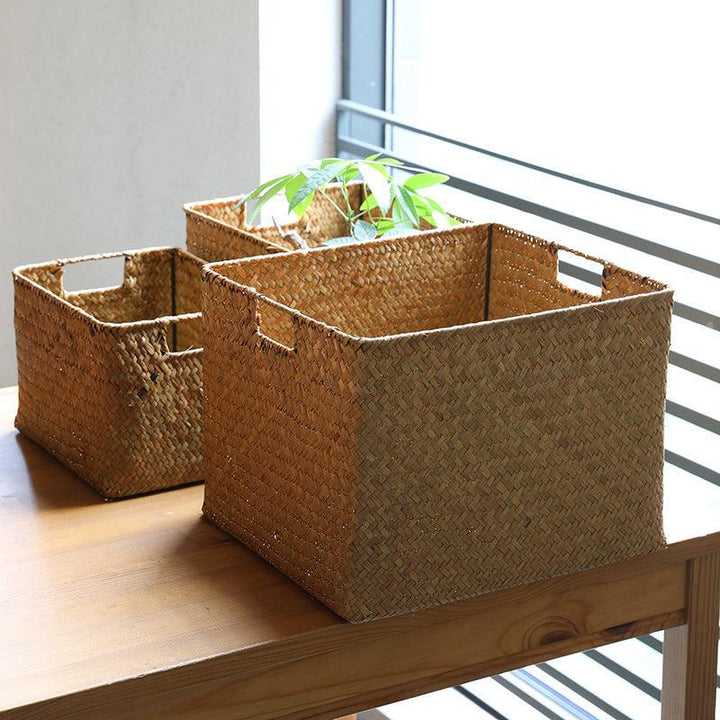 Xenia Seagrass Storage Basket - HomeCozify