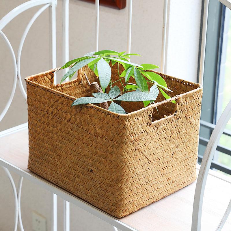 Xenia Seagrass Storage Basket - HomeCozify