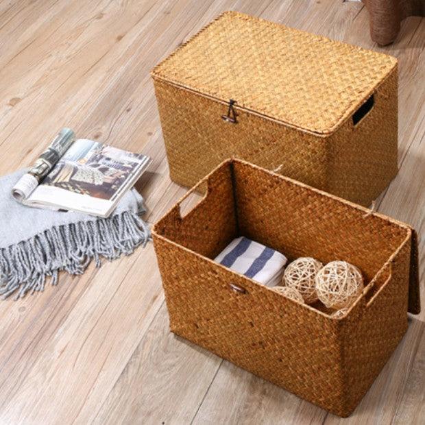 Xenia Seagrass Storage Basket - HomeCozify